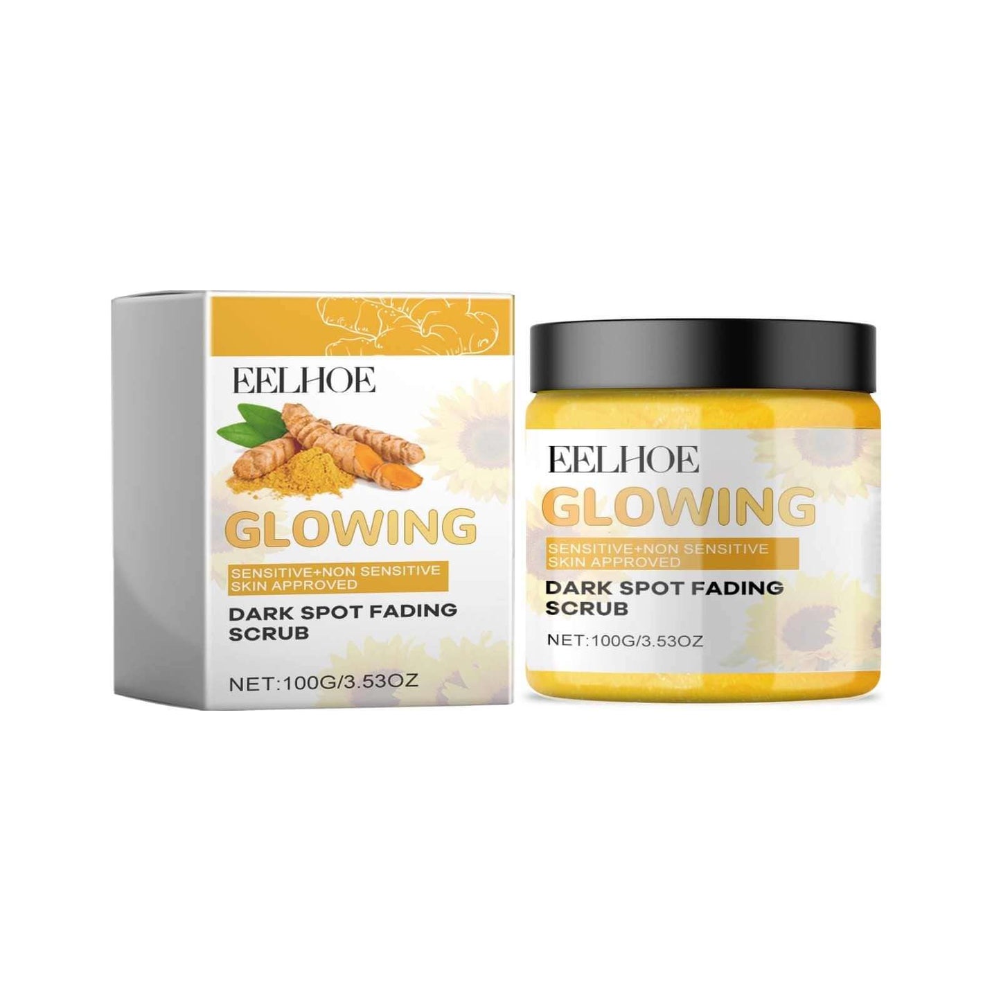 Dark Spot Fading Scrub – Turmeric, Avocado & Jojoba Deep Cleansing Exfoliator