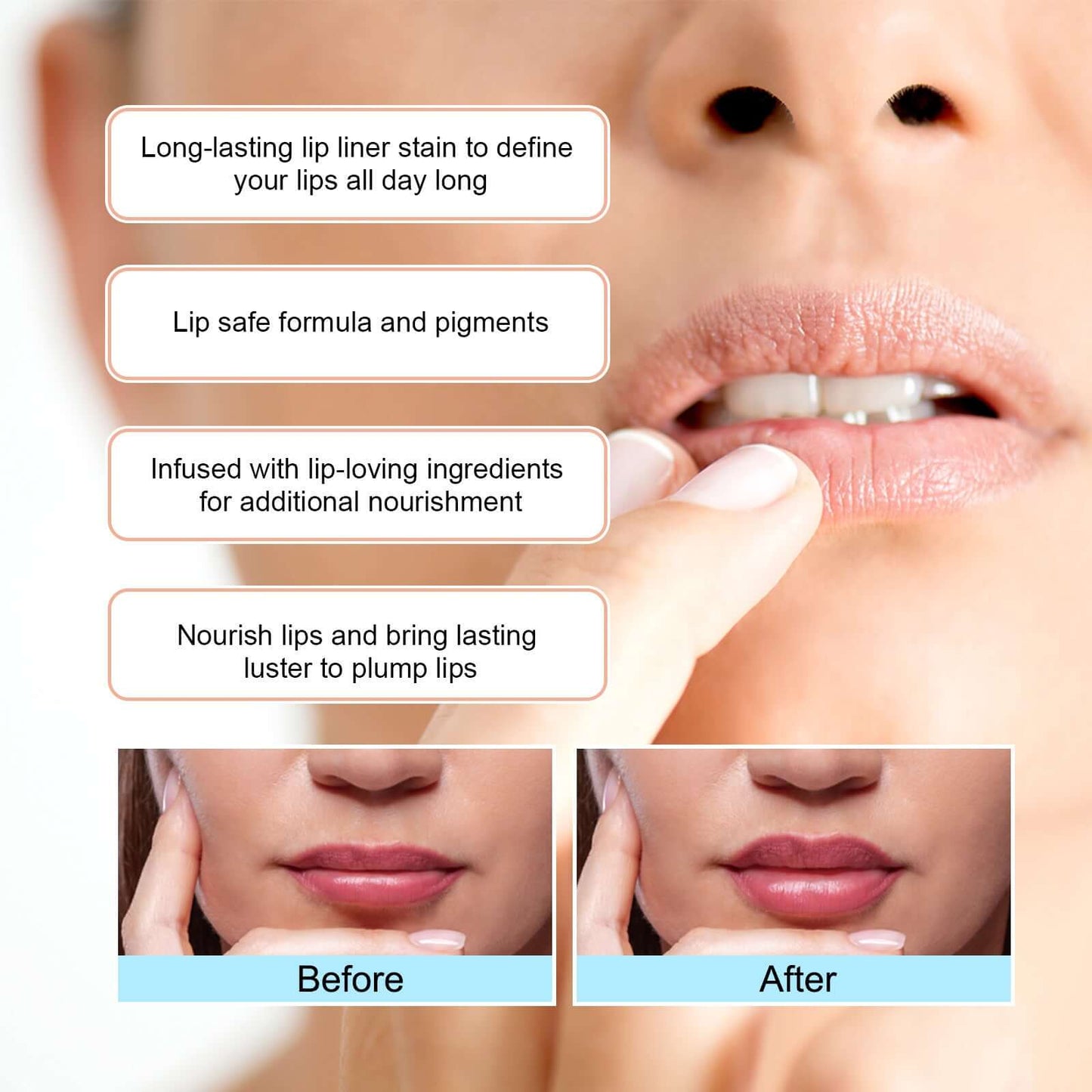 Stripping Lip Liner Outline | Long-Lasting Waterproof Lip Pencil for Defined, Bold Lips