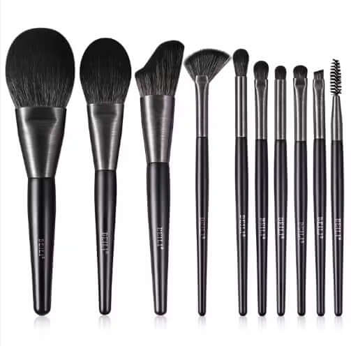 10pcs Premium Makeup Brush Set – Low MOQ, Fast Shipping, Custom Logo, Natural Wood Handle