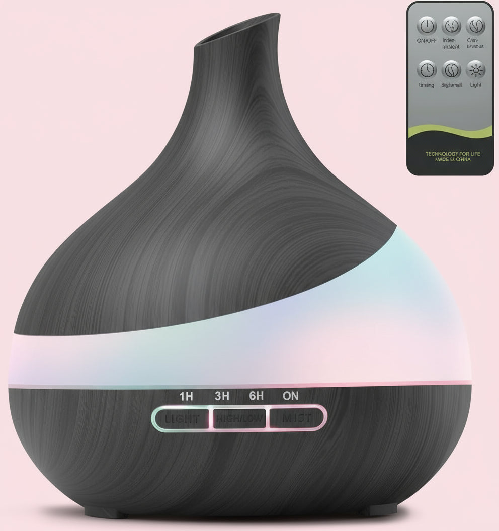 Essential Oil Diffuser with Remote – LED Aroma Humidifier for Bedroom, Spa, Exercise & Home