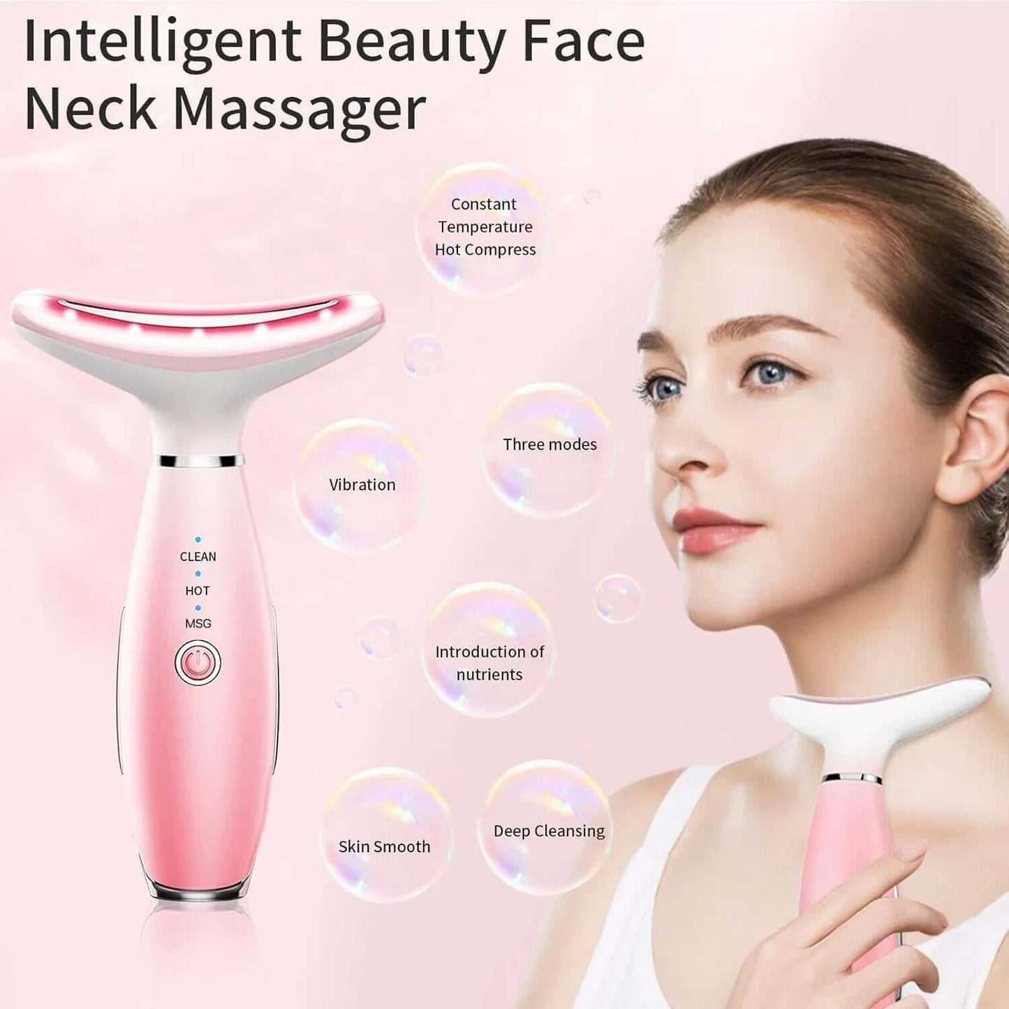 Neck Face Massager, Skin Care Face Massage Tool, 3-in-1 Facial Massager, Face Sculpting Tool With Thermals, Vibration