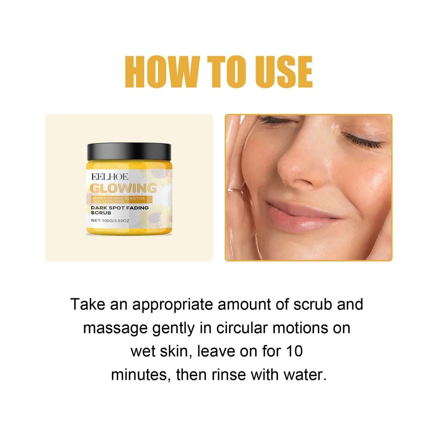 Dark Spot Fading Scrub – Turmeric, Avocado & Jojoba Deep Cleansing Exfoliator