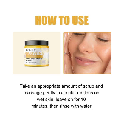 Dark Spot Fading Scrub – Turmeric, Avocado & Jojoba Deep Cleansing Exfoliator