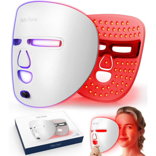 Wireless LED Face Mask: 3-Color Light Therapy, Anti-Wrinkle & Acne Treatment Tool