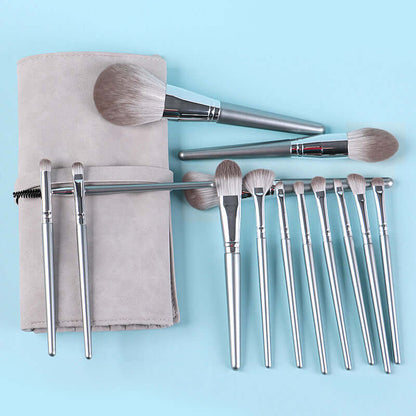 New 14 Piece Wooden Handle Makeup Brush Set