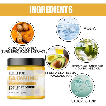 Dark Spot Fading Scrub – Turmeric, Avocado & Jojoba Deep Cleansing Exfoliator