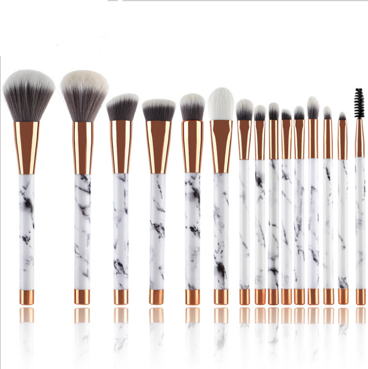 11 PCS set of Marble Makeup Brushes