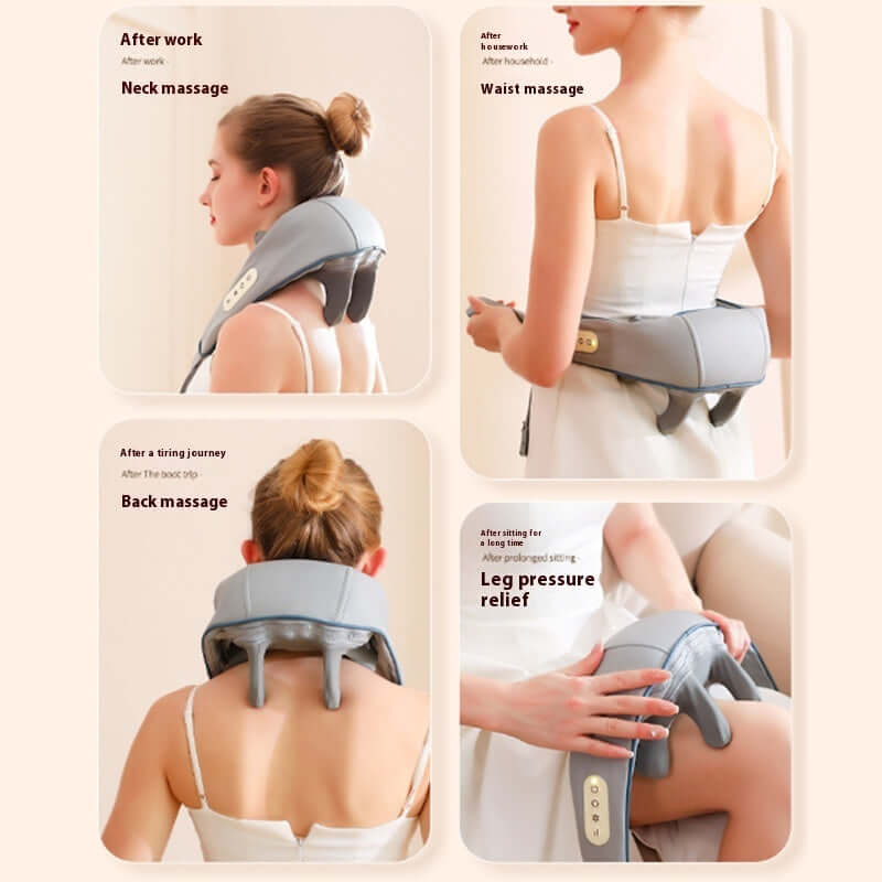Electric Neck Massager: Kneading, Hot Compress, & Dredge Therapy Tool