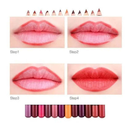 2Pcs Waterproof Matte Lip Liner Pencil Set | Long-Lasting Lipstick Lip Pen for Women