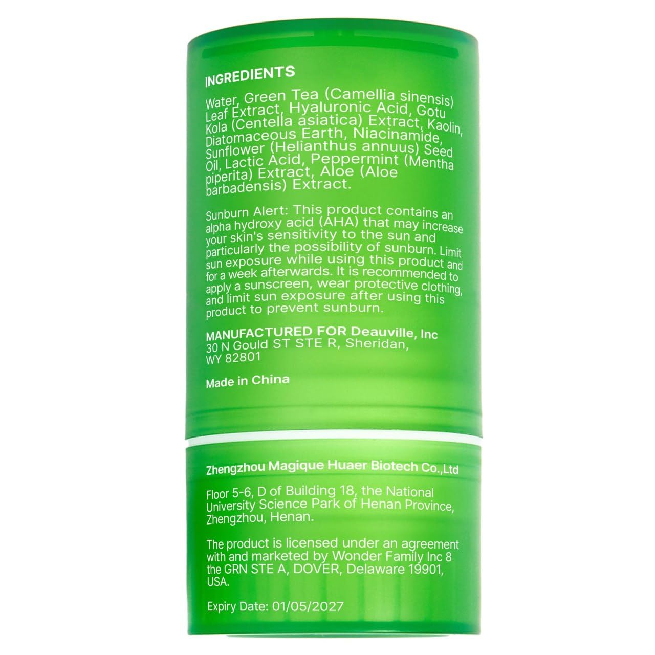 Green Tea Mask Stick - Pore Cleaner Green Stick - Prevents Blackheads - Moisturizing Clay Deep Cleanse - Facial Masks Women Skin Care - 2 Pack (Green Tea) - Holiday Gifts for Christmas