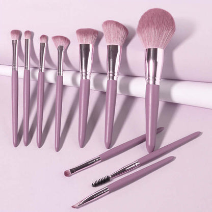 New 14 Piece Wooden Handle Makeup Brush Set