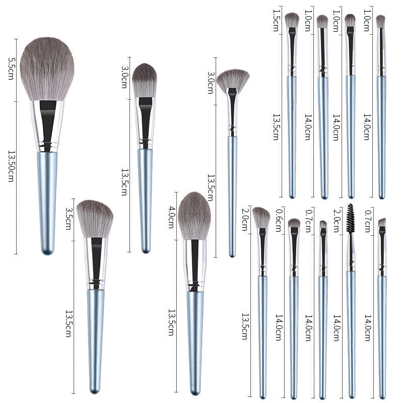 New 14 Piece Wooden Handle Makeup Brush Set