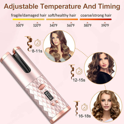 Portable Cordless Automatic Hair Curler