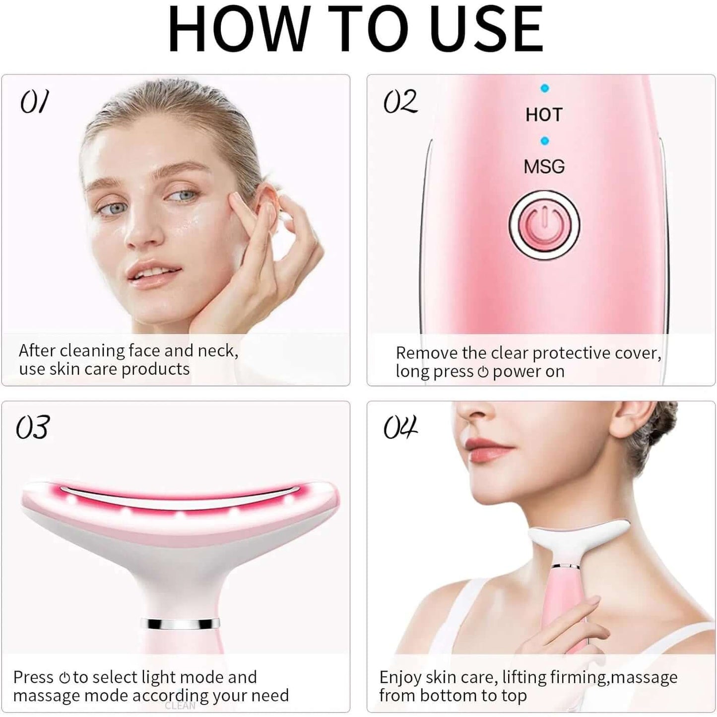 Neck Face Massager, Skin Care Face Massage Tool, 3-in-1 Facial Massager, Face Sculpting Tool With Thermals, Vibration