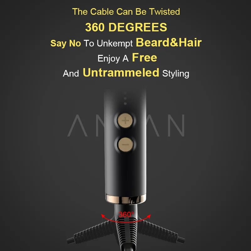 ANLAN Beard Hair Straightening Brush Hot Heated Comb Men Beard Multifunctional Straightener Ceramic Comb Quick Hair Styler