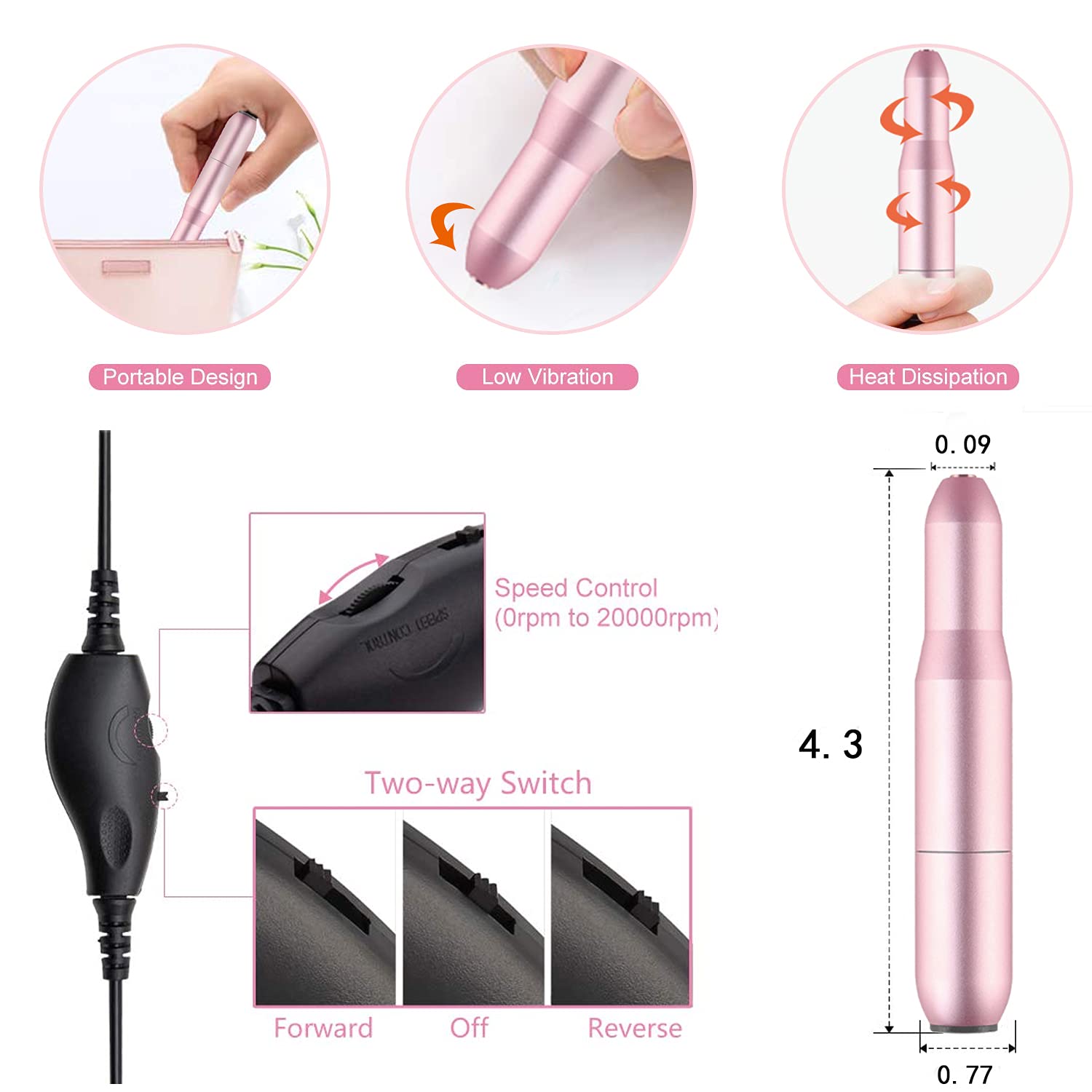 Electric Portable Nail Drill Device