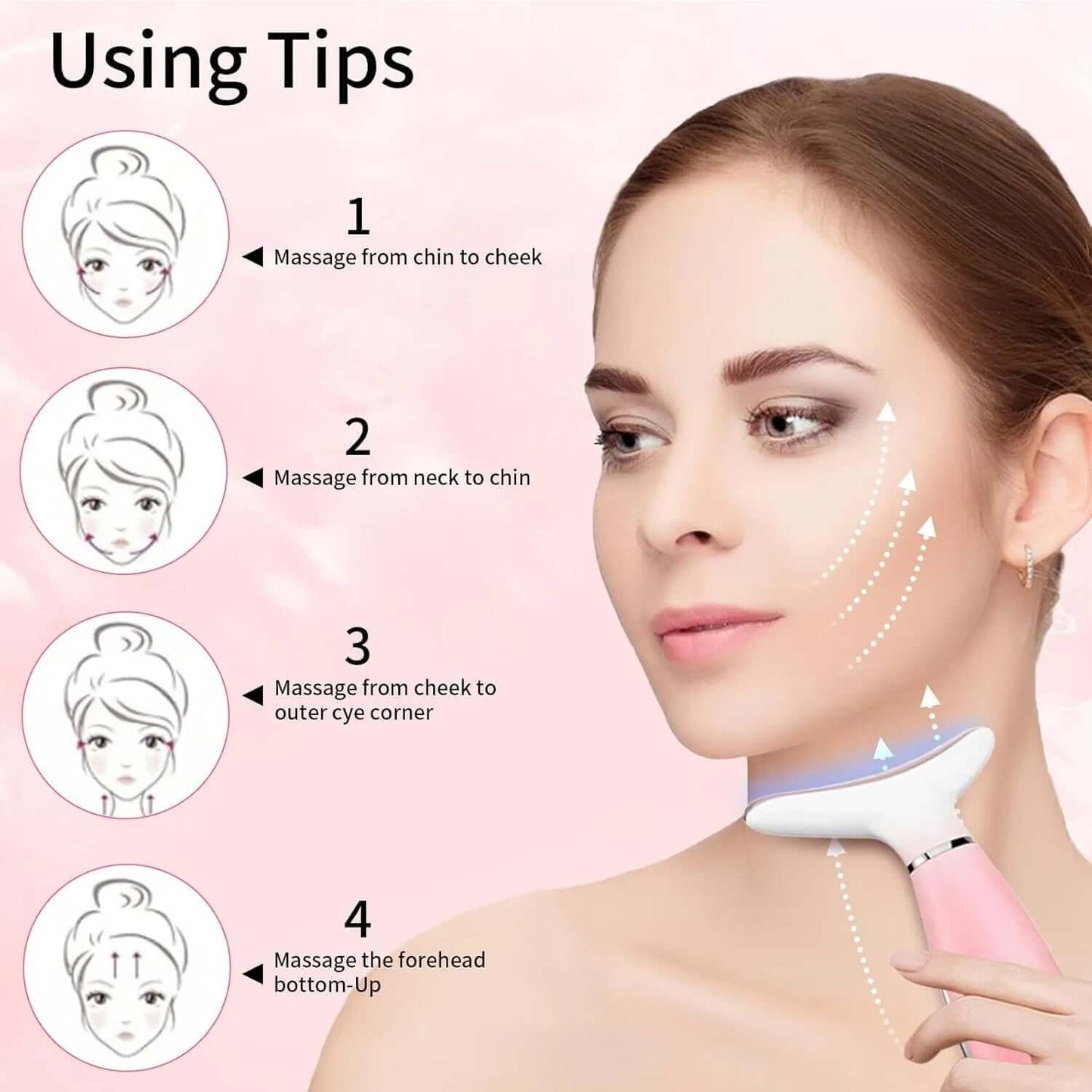 Neck Face Massager, Skin Care Face Massage Tool, 3-in-1 Facial Massager, Face Sculpting Tool With Thermals, Vibration