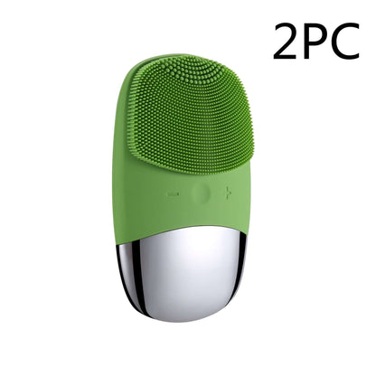 Mini Silicone Electric Face Cleansing Brush | Sonic Facial Cleanser & Skin Massager | Waterproof Portable Face Cleaning Tool