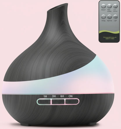 Essential Oil Diffuser with Remote – LED Aroma Humidifier for Bedroom, Spa, Exercise & Home