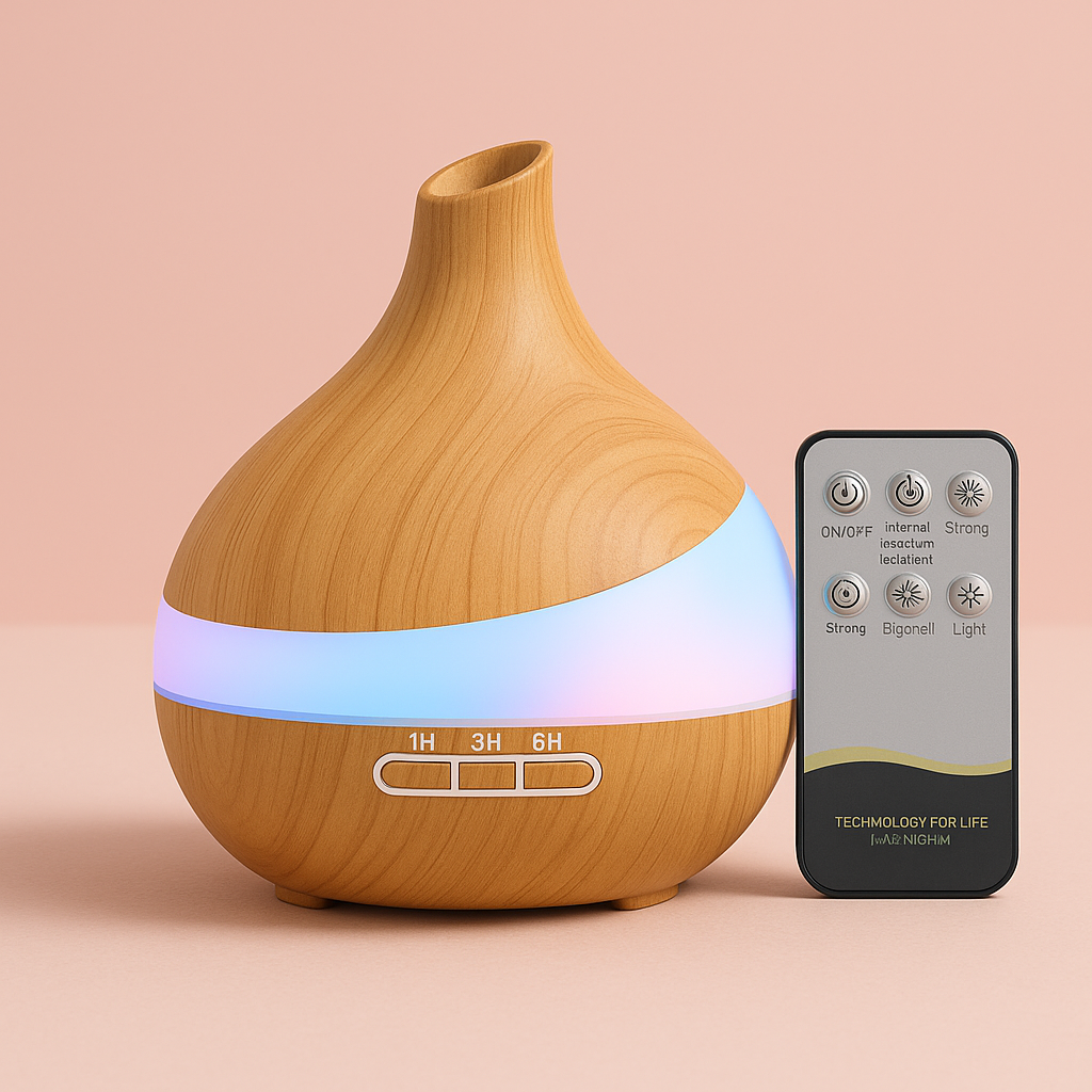 Essential Oil Diffuser with Remote – LED Aroma Humidifier for Bedroom, Spa, Exercise & Home