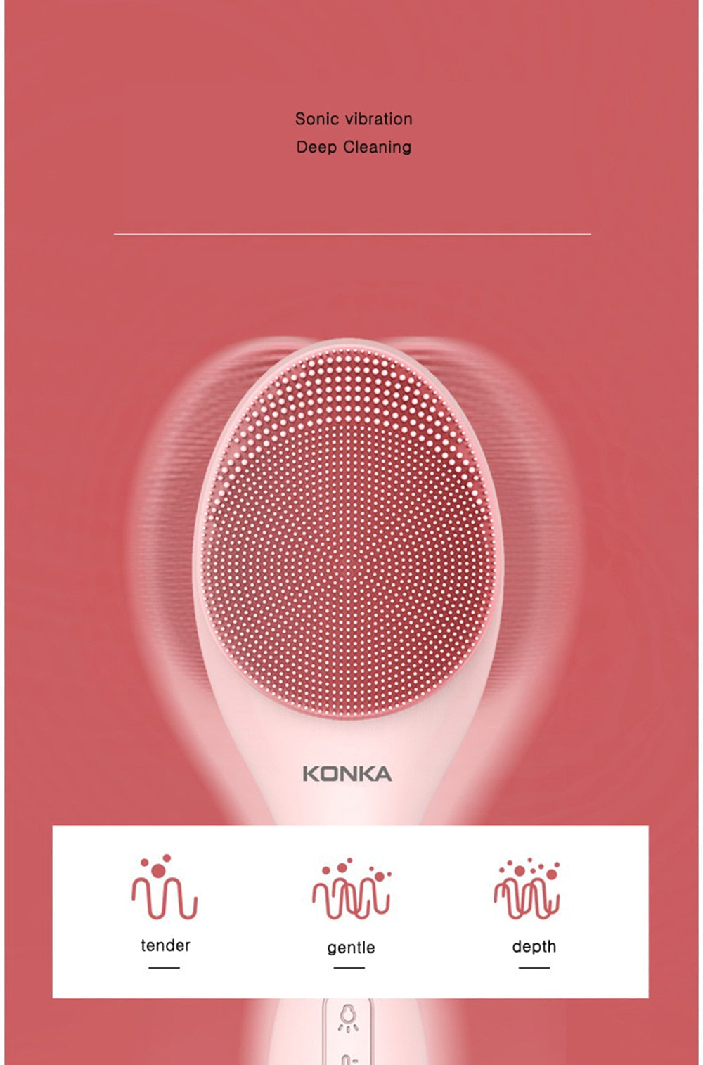 Sonic Facial Cleansing Brush Waterproof Electric Face Cleansing Brush Device for Deep Cleaning