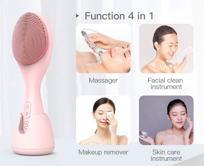 Sonic Facial Cleansing Brush Waterproof Electric Face Cleansing Brush Device for Deep Cleaning