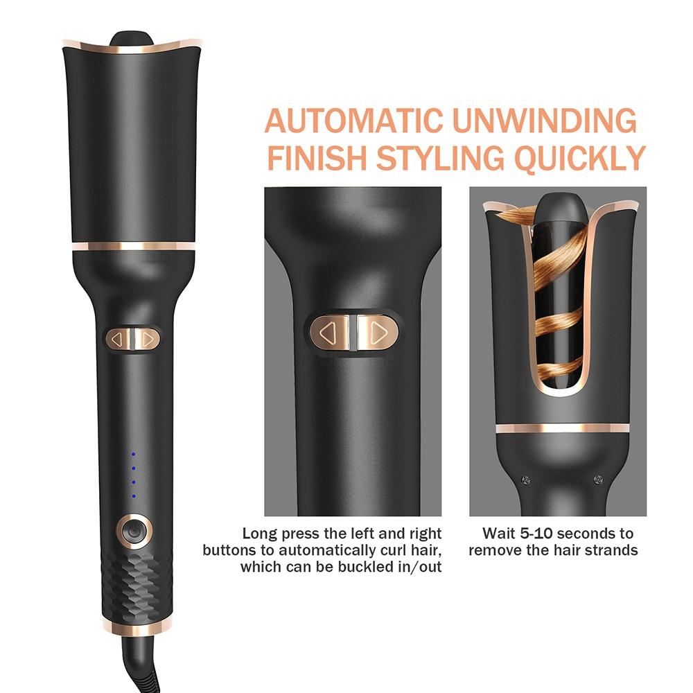 Auto Rotating Ceramic U -Shaped Hair Curler